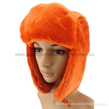 Fashionable Bright Orange Winter Hats with Plastic Buckle Belt